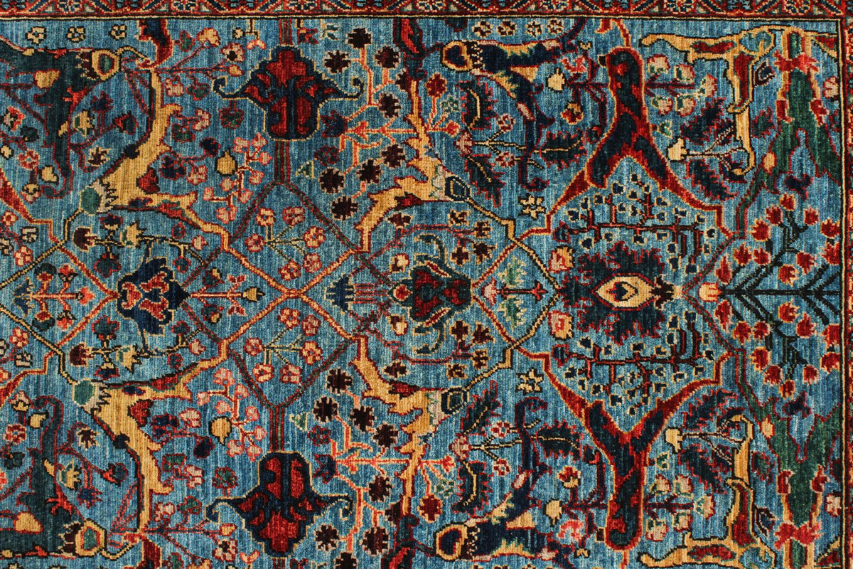 3x10 Blue and Multicolor Anatolian Traditional Runner