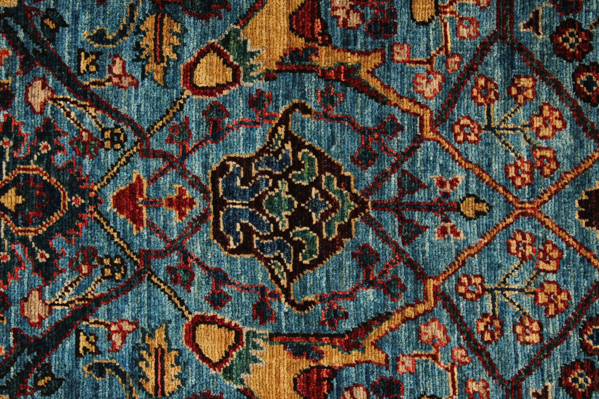 3x10 Blue and Multicolor Anatolian Traditional Runner