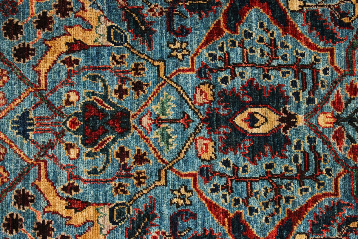 3x10 Blue and Multicolor Anatolian Traditional Runner