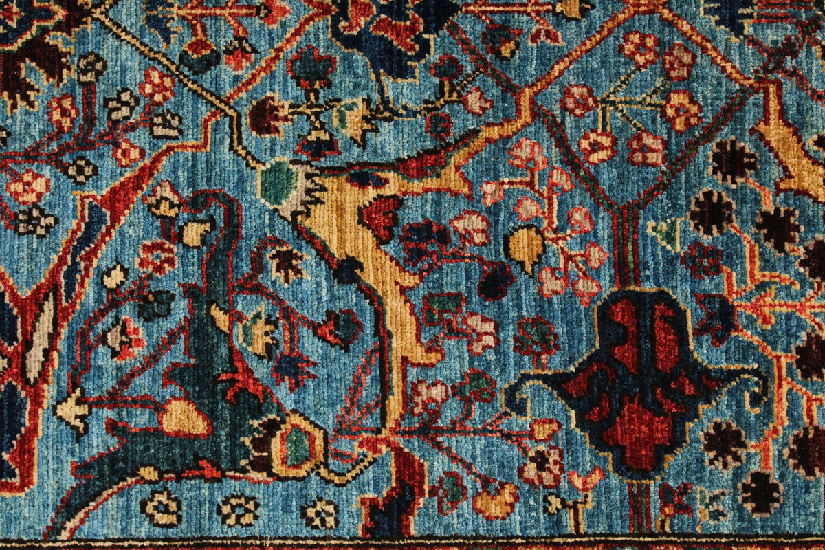 3x10 Blue and Multicolor Anatolian Traditional Runner