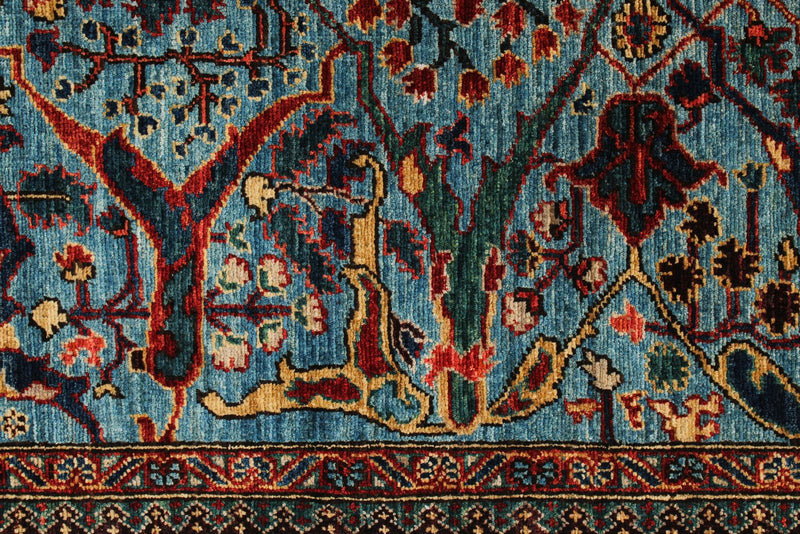 3x10 Blue and Multicolor Anatolian Traditional Runner