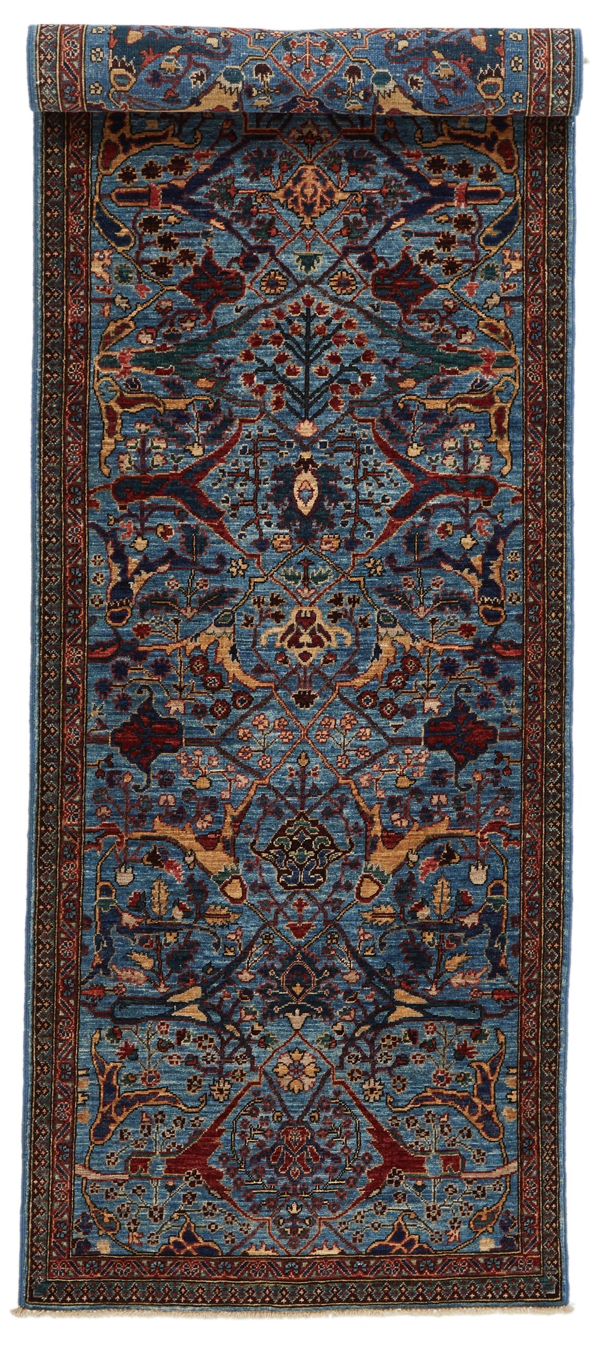 3x10 Blue and Multicolor Anatolian Traditional Runner