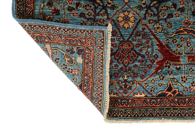 3x10 Blue and Multicolor Anatolian Traditional Runner