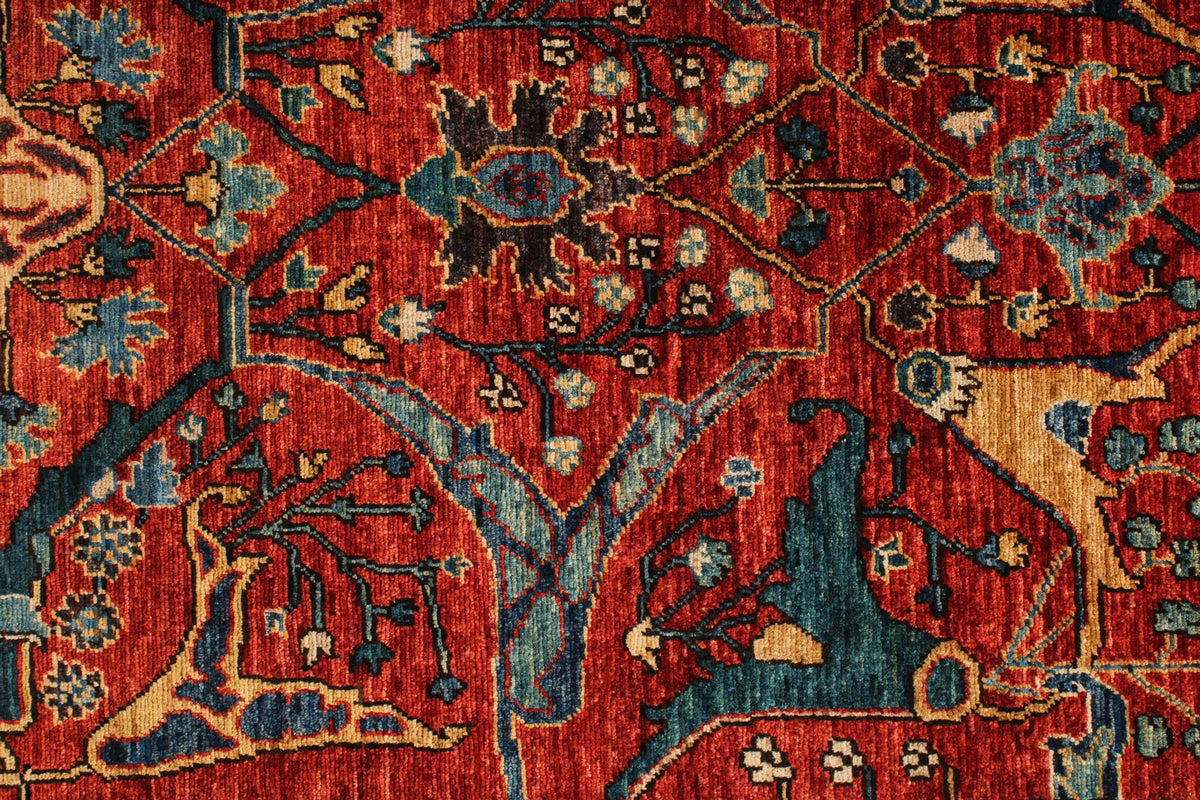3x12 Rust and Navy Anatolian Traditional Rug