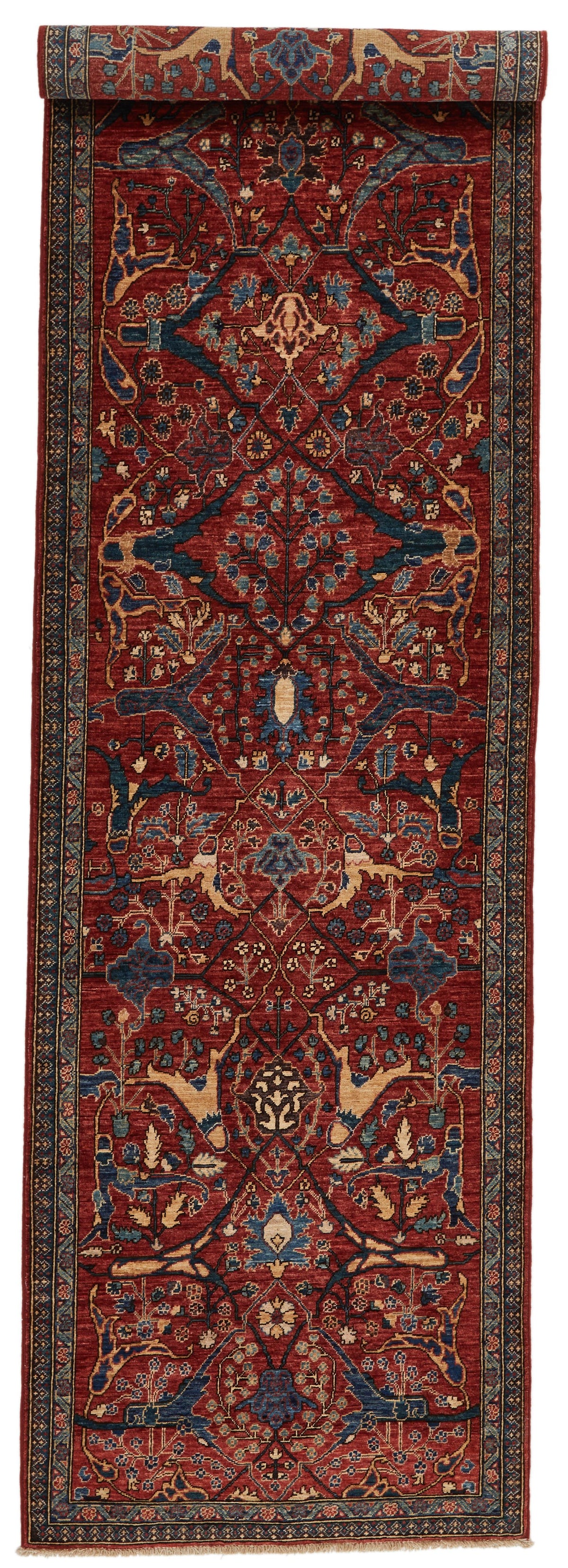 3x12 Rust and Navy Anatolian Traditional Rug