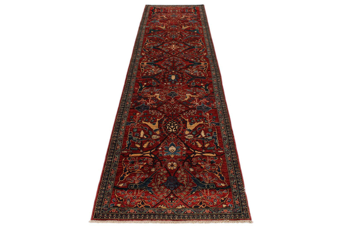 3x12 Rust and Navy Anatolian Traditional Rug