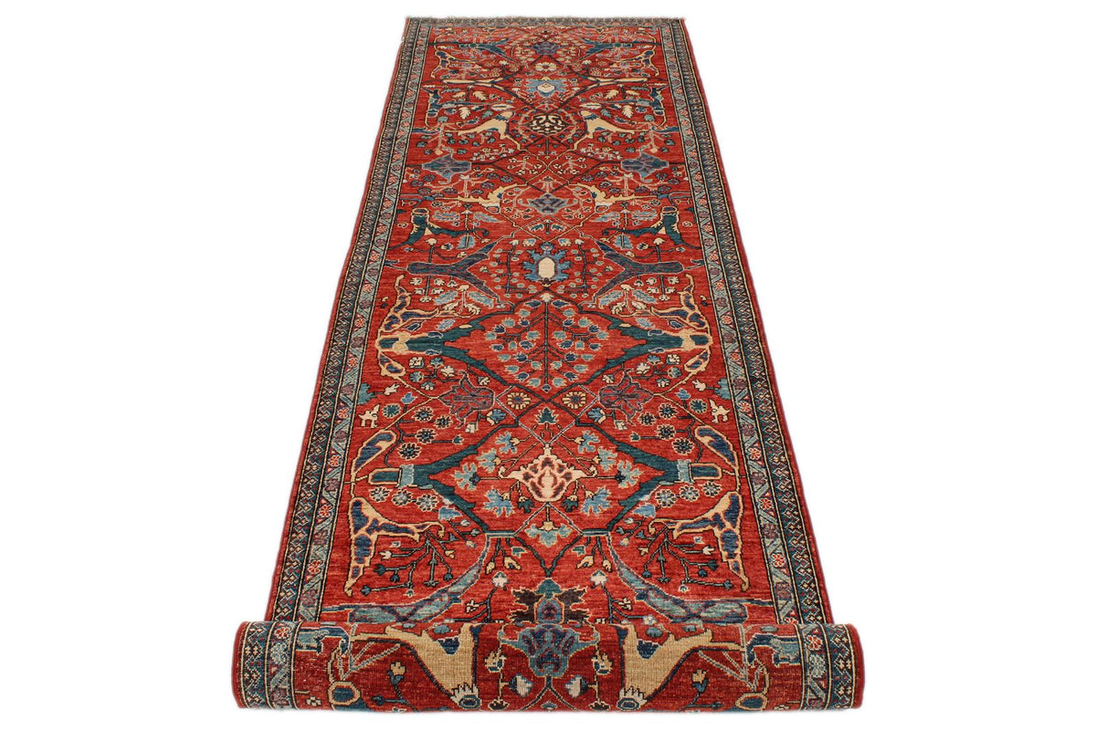 3x12 Rust and Navy Anatolian Traditional Rug