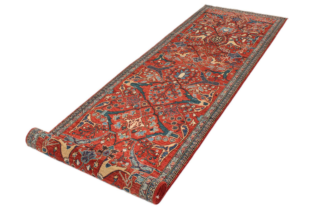3x12 Rust and Navy Anatolian Traditional Rug