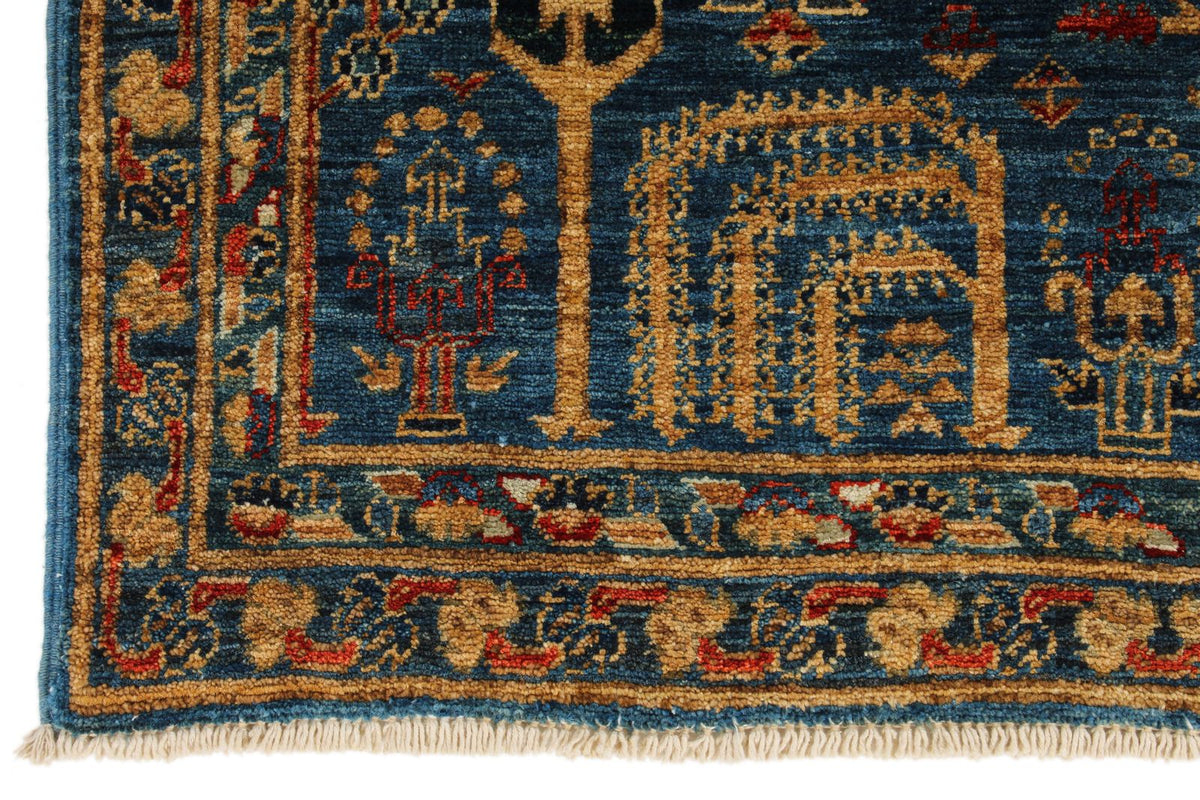 3x12 Blue and Multicolor Traditional Runner