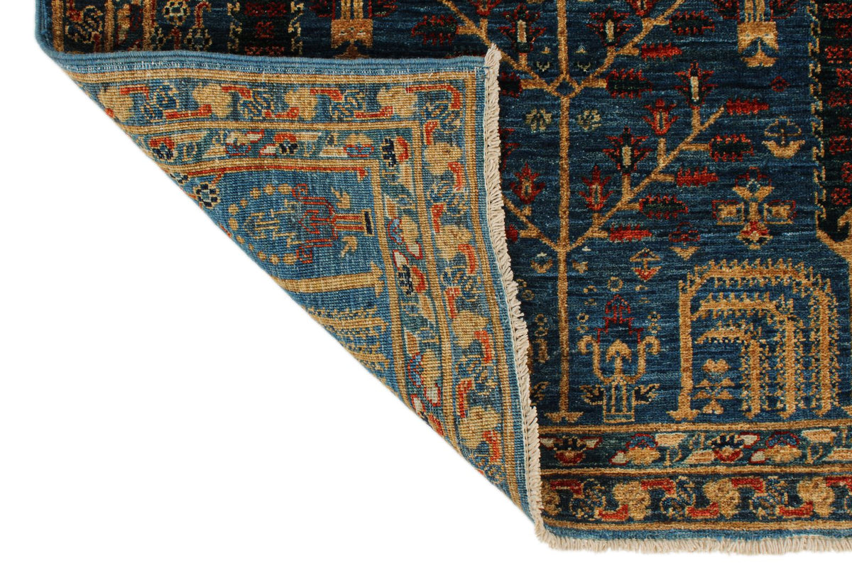 3x12 Blue and Multicolor Traditional Runner