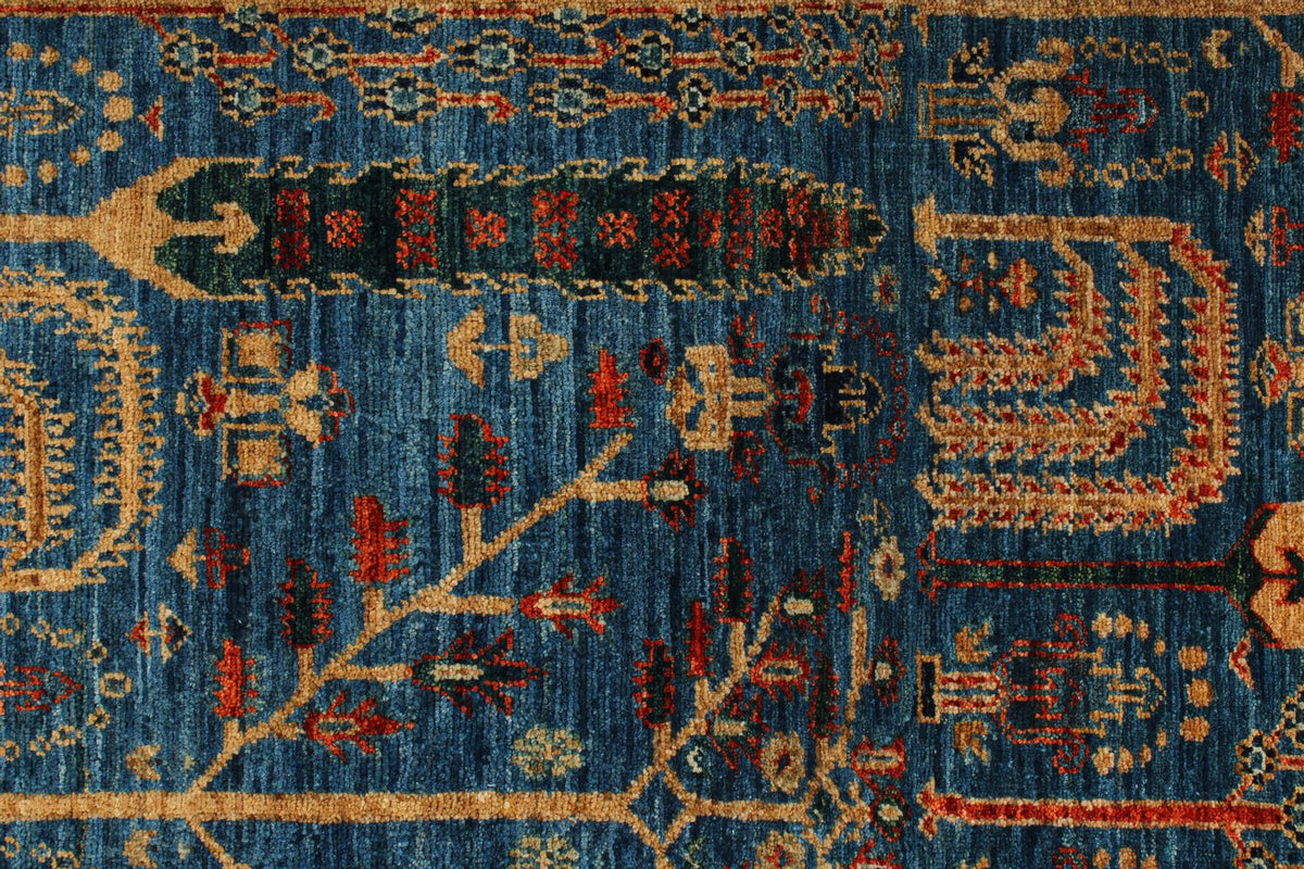 3x12 Blue and Multicolor Traditional Runner