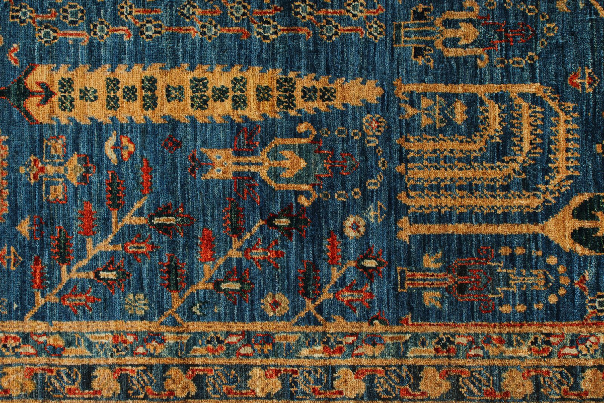 3x12 Blue and Multicolor Traditional Runner