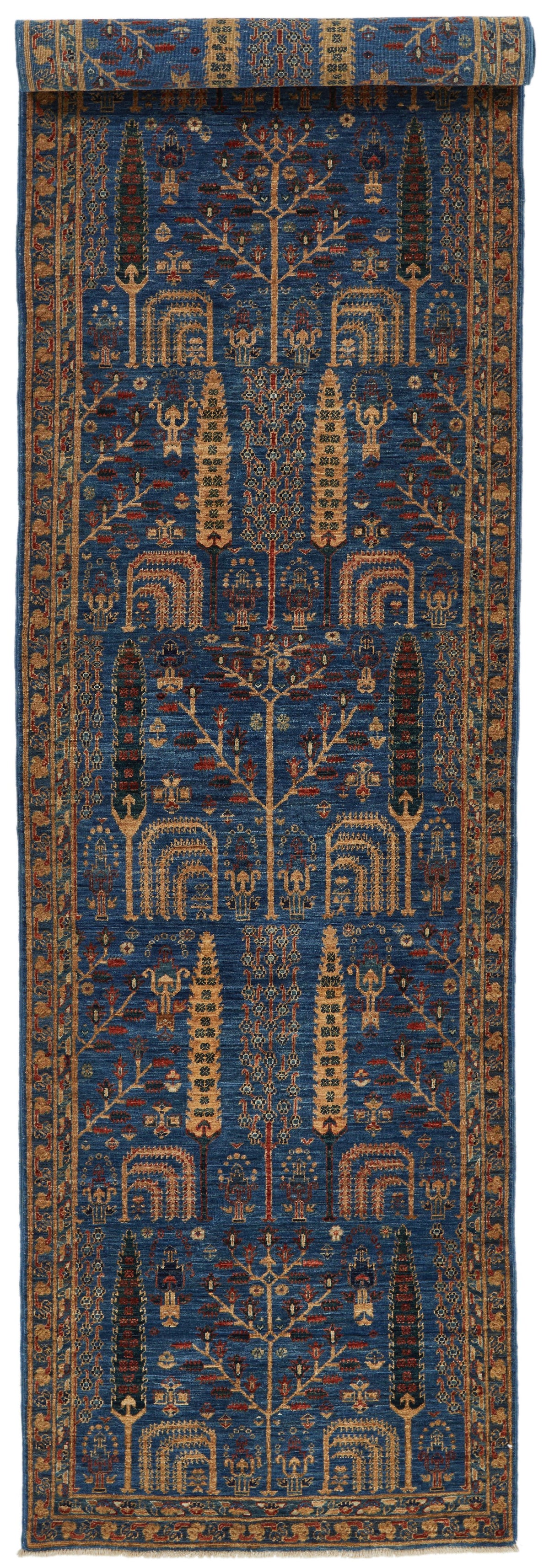 3x12 Blue and Multicolor Traditional Runner