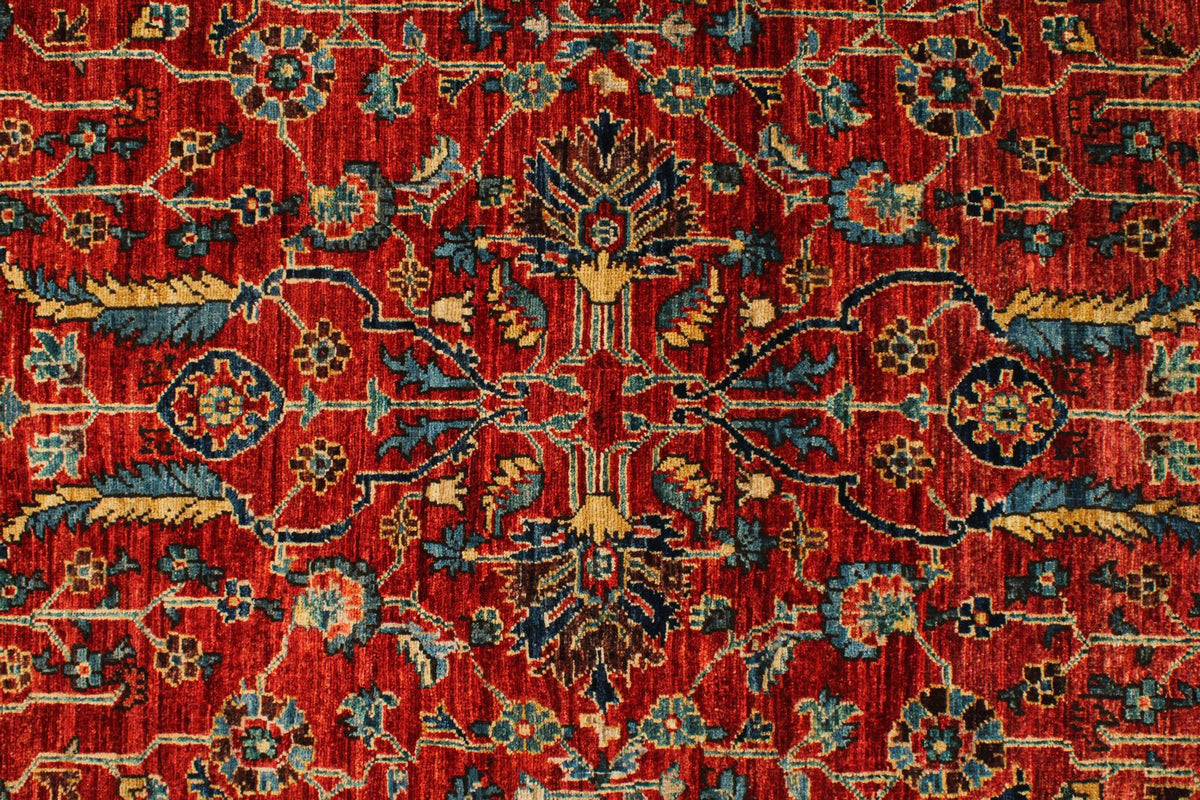 3x10 Red and Navy Traditional Runner