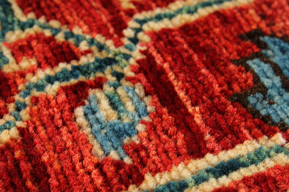 3x10 Red and Navy Traditional Runner