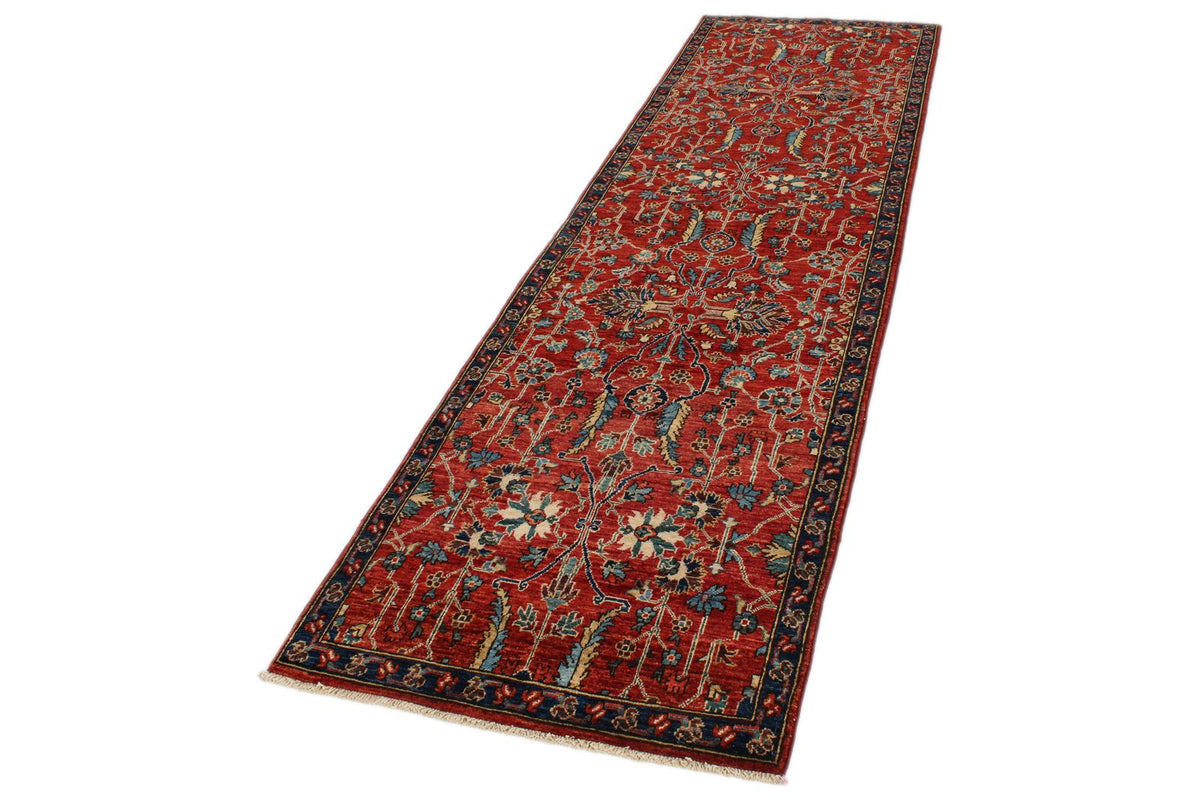 3x10 Red and Navy Traditional Runner