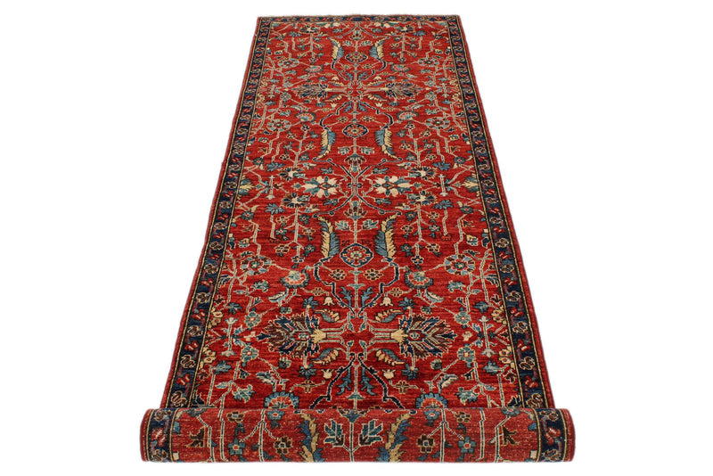 3x10 Red and Navy Traditional Runner