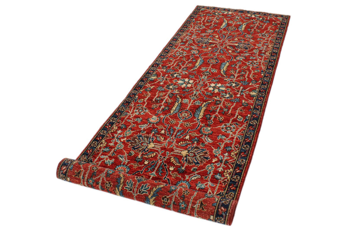 3x10 Red and Navy Traditional Runner
