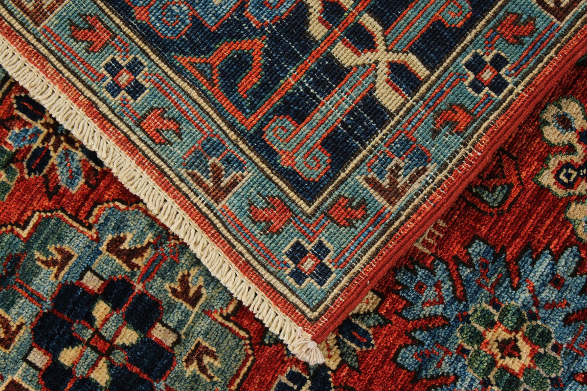 5x9 Rust and Navy Traditional Rug