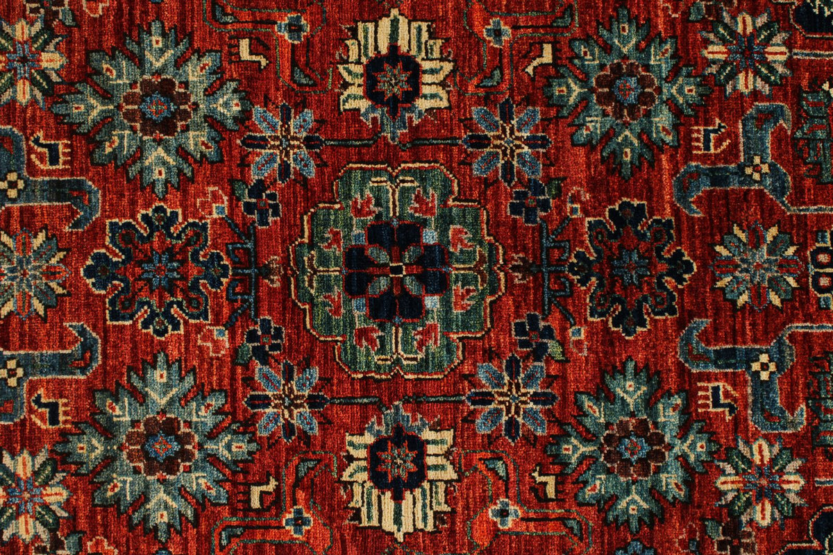 5x9 Rust and Navy Traditional Rug