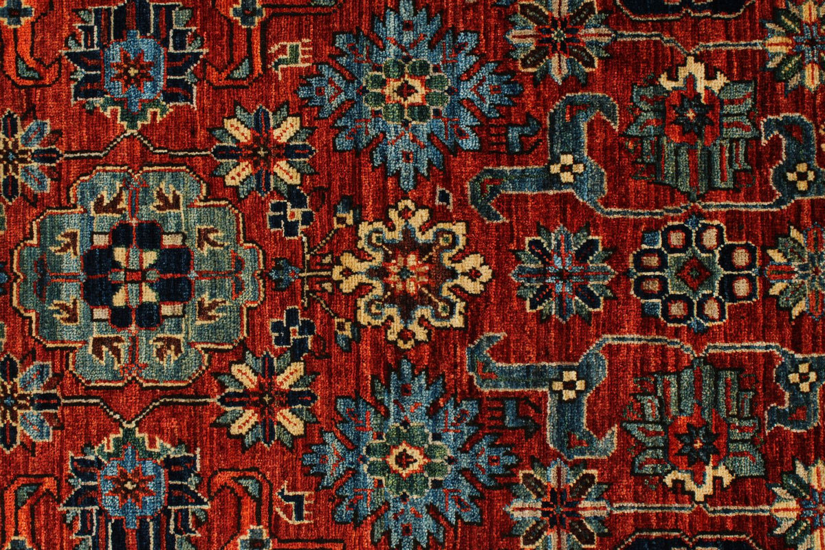 5x9 Rust and Navy Traditional Rug