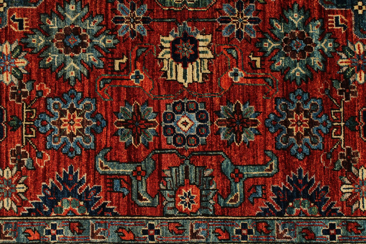 5x9 Rust and Navy Traditional Rug
