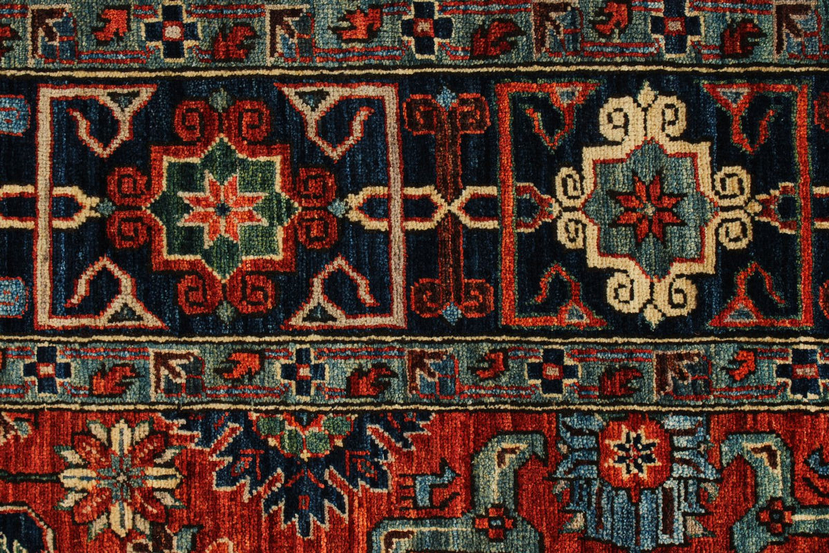 5x9 Rust and Navy Traditional Rug