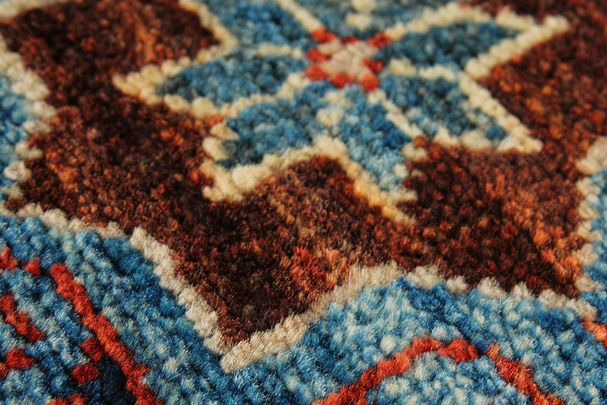 5x9 Rust and Navy Traditional Rug