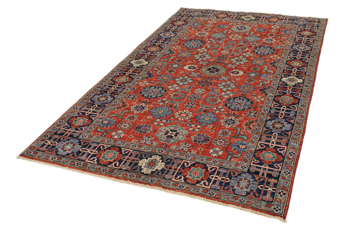 5x9 Rust and Navy Traditional Rug