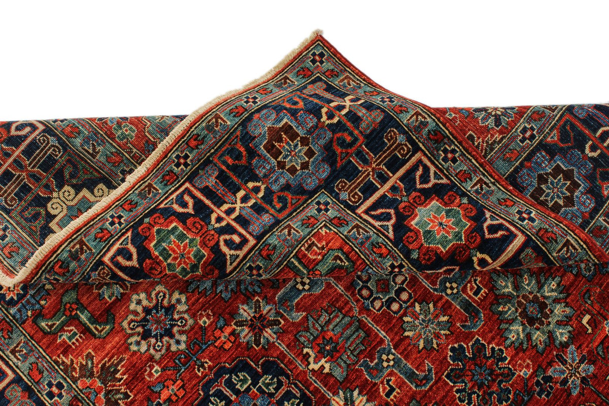 5x9 Rust and Navy Traditional Rug