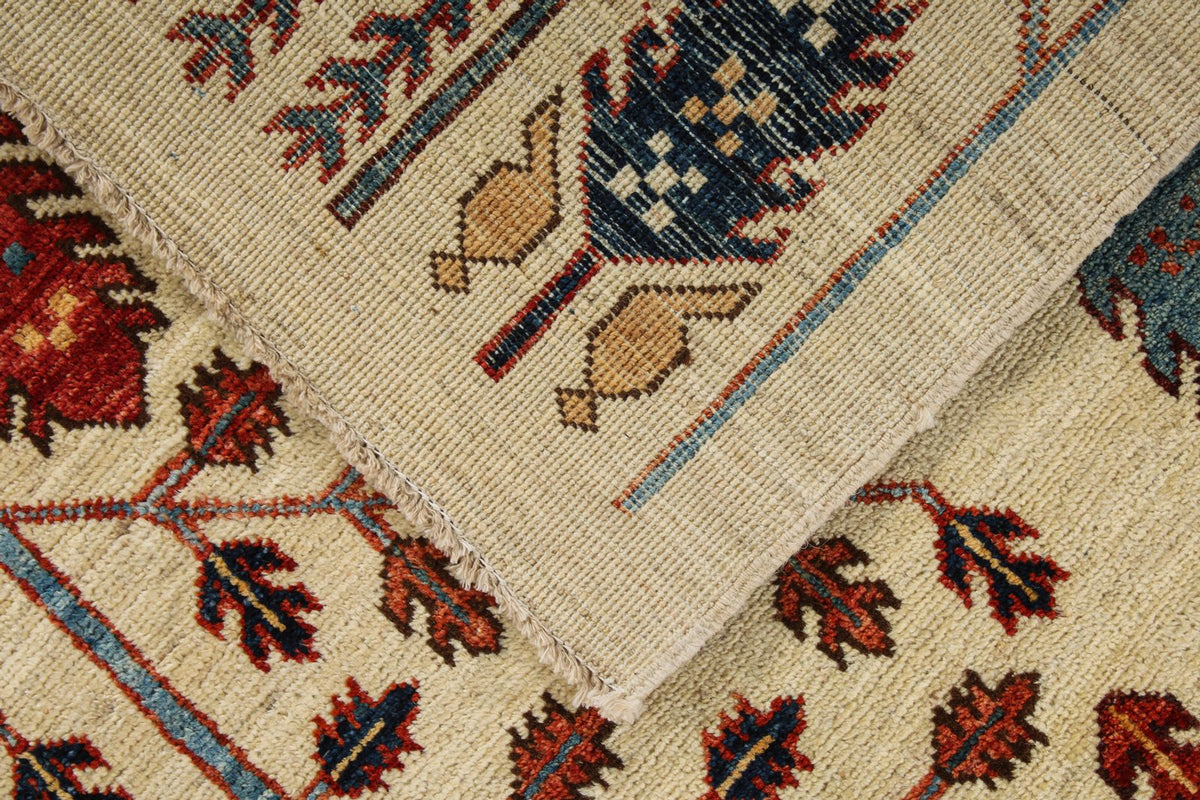 4x6 Ivory and Multicolor Anatolian Traditional Rug