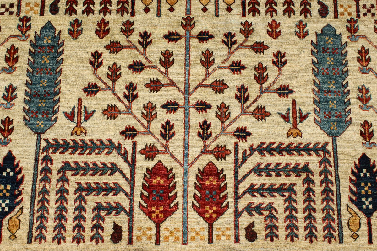 4x6 Ivory and Multicolor Anatolian Traditional Rug