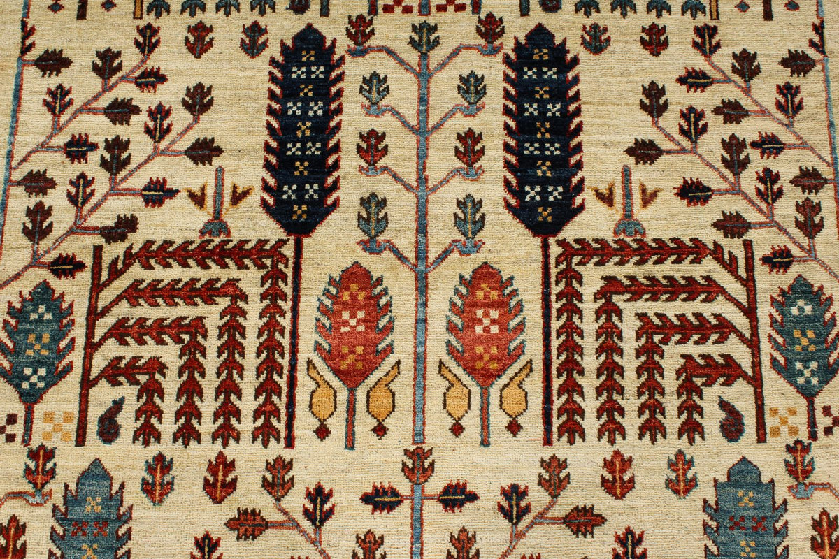 4x6 Ivory and Multicolor Anatolian Traditional Rug