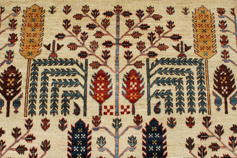 4x6 Ivory and Multicolor Anatolian Traditional Rug