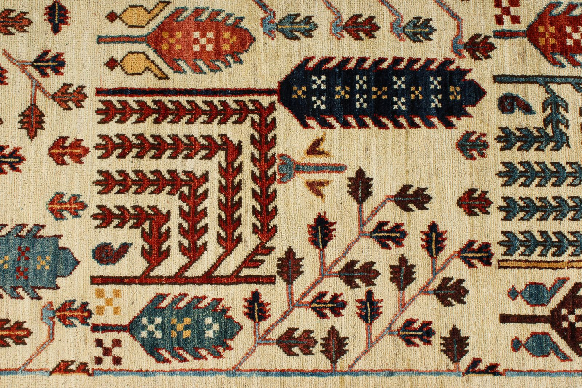 4x6 Ivory and Multicolor Anatolian Traditional Rug