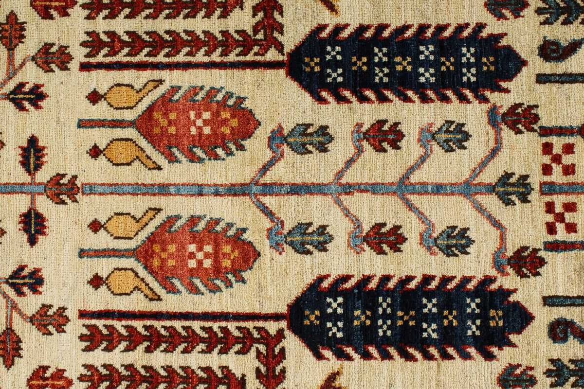 4x6 Ivory and Multicolor Anatolian Traditional Rug