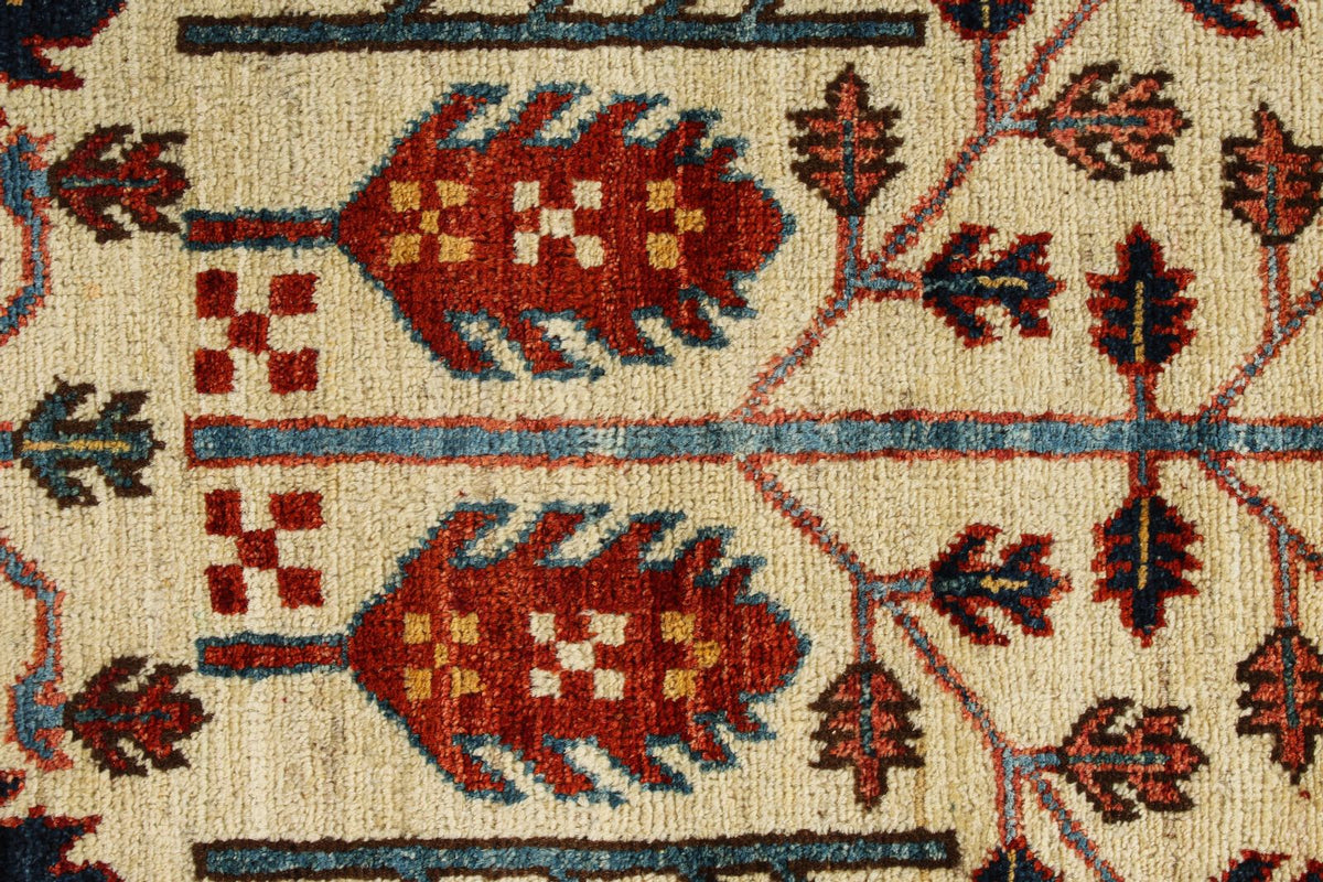 4x6 Ivory and Multicolor Anatolian Traditional Rug