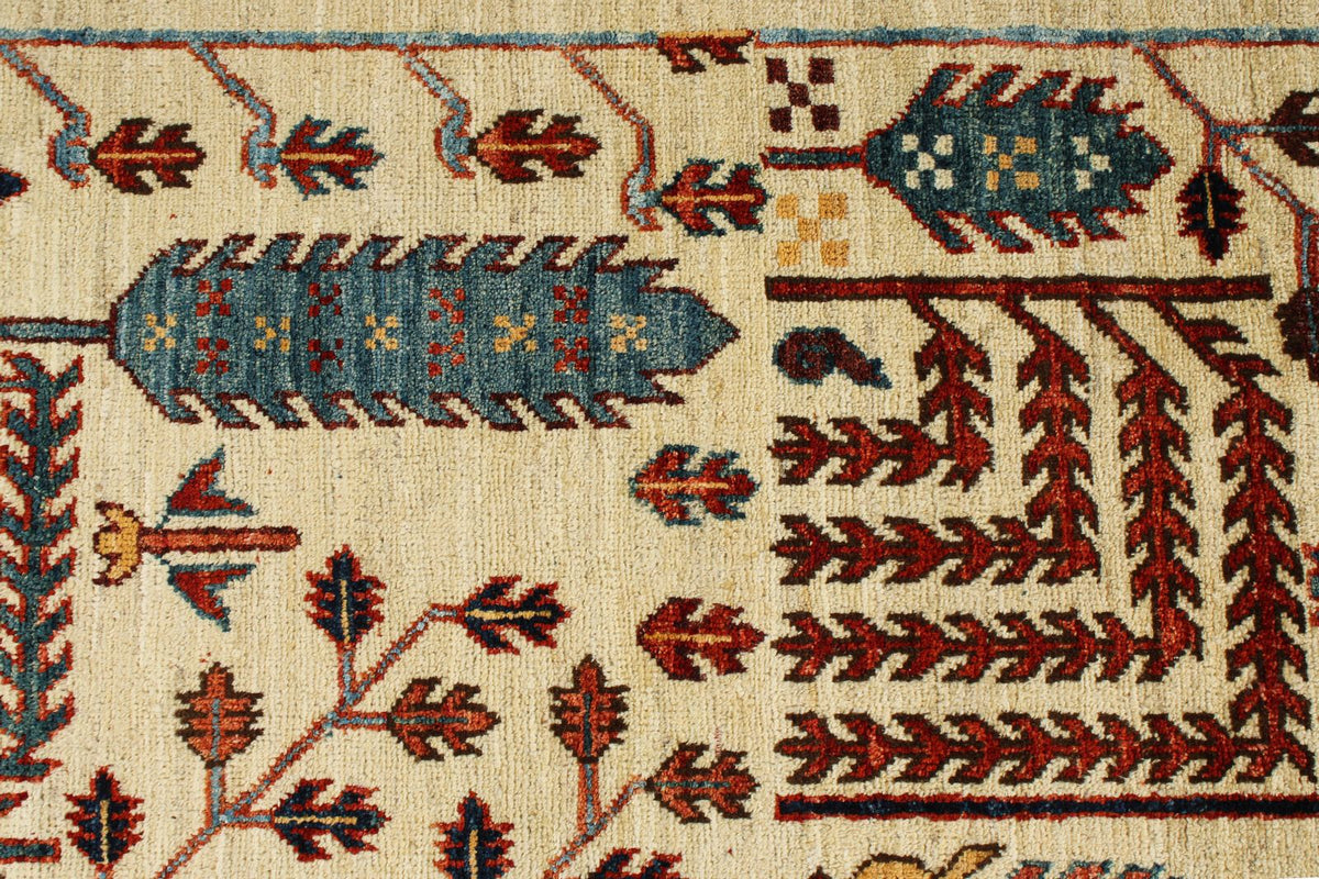 4x6 Ivory and Multicolor Anatolian Traditional Rug