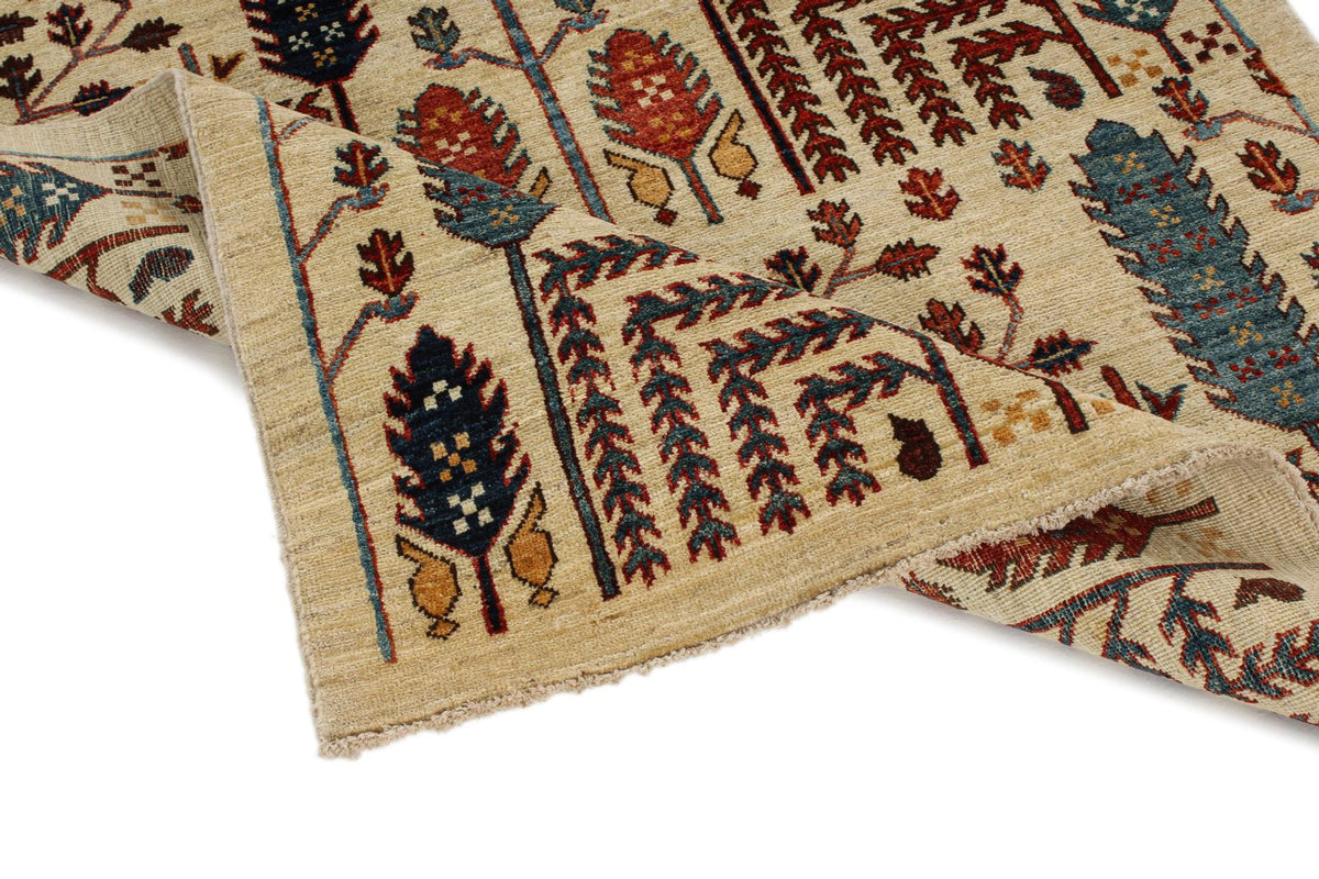 4x6 Ivory and Multicolor Anatolian Traditional Rug