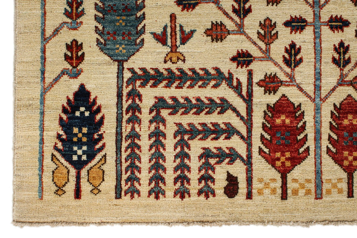 4x6 Ivory and Multicolor Anatolian Traditional Rug