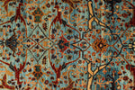 3x22 Light Blue and Multicolor Anatolian Traditional Runner