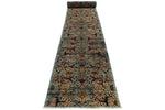 3x22 Light Blue and Multicolor Anatolian Traditional Runner