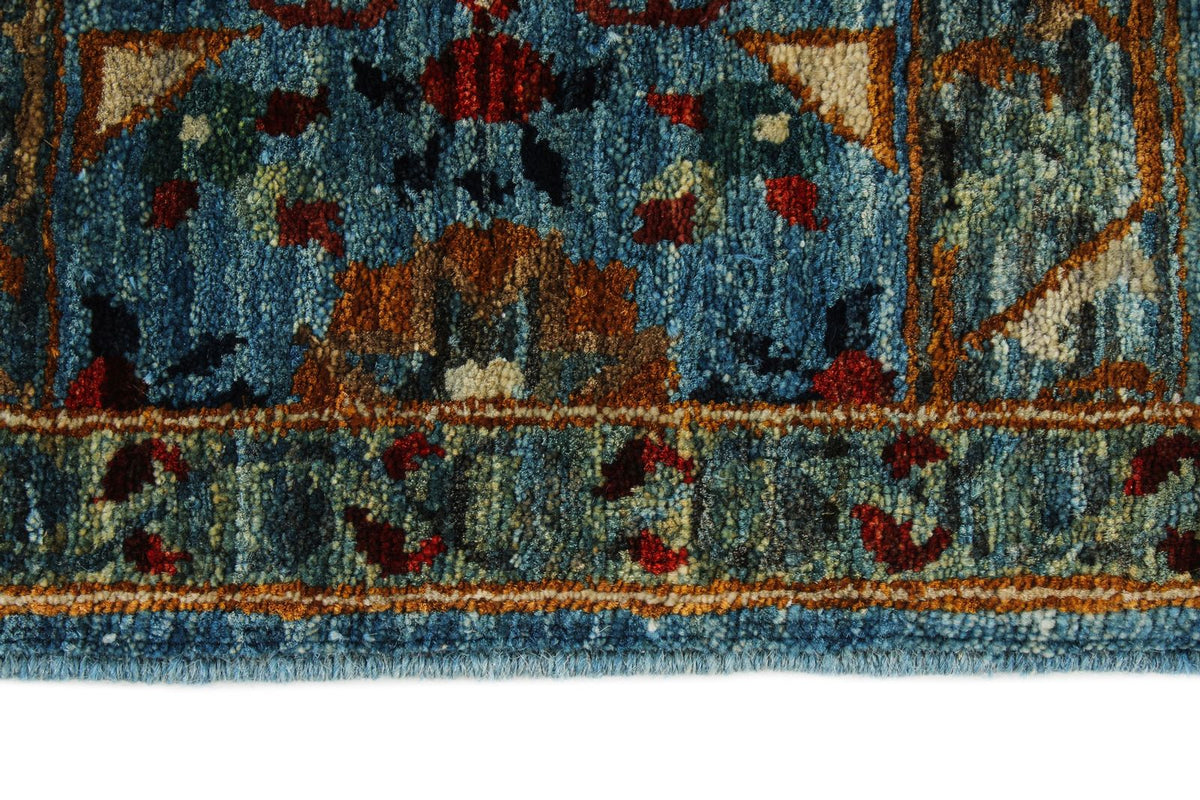 4x7 Blue and Green Anatolian Traditional Rug