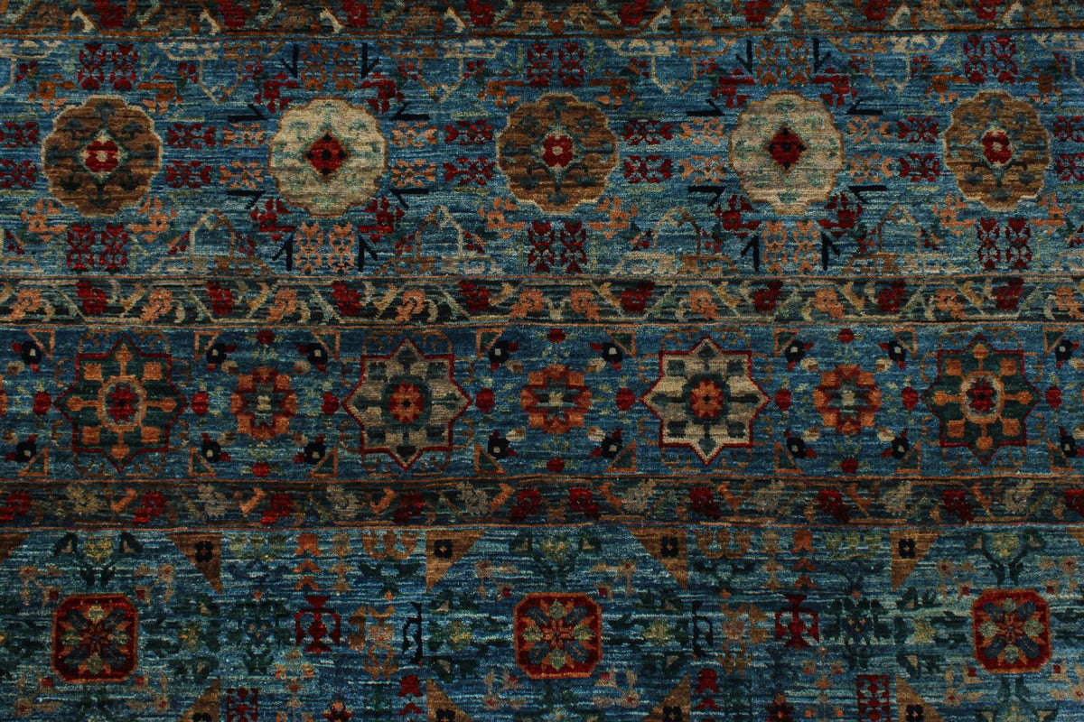4x7 Blue and Green Anatolian Traditional Rug