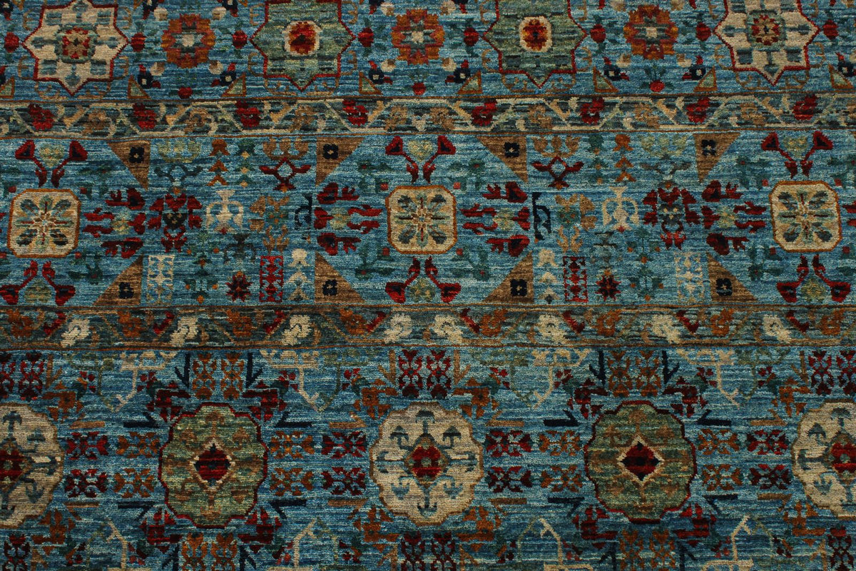 4x7 Blue and Green Anatolian Traditional Rug