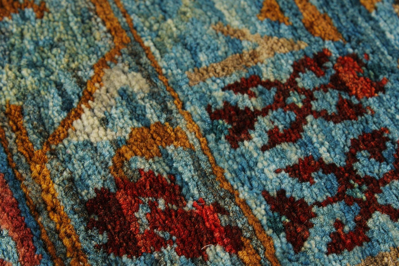 4x7 Blue and Green Anatolian Traditional Rug