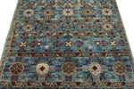 4x7 Blue and Green Anatolian Traditional Rug