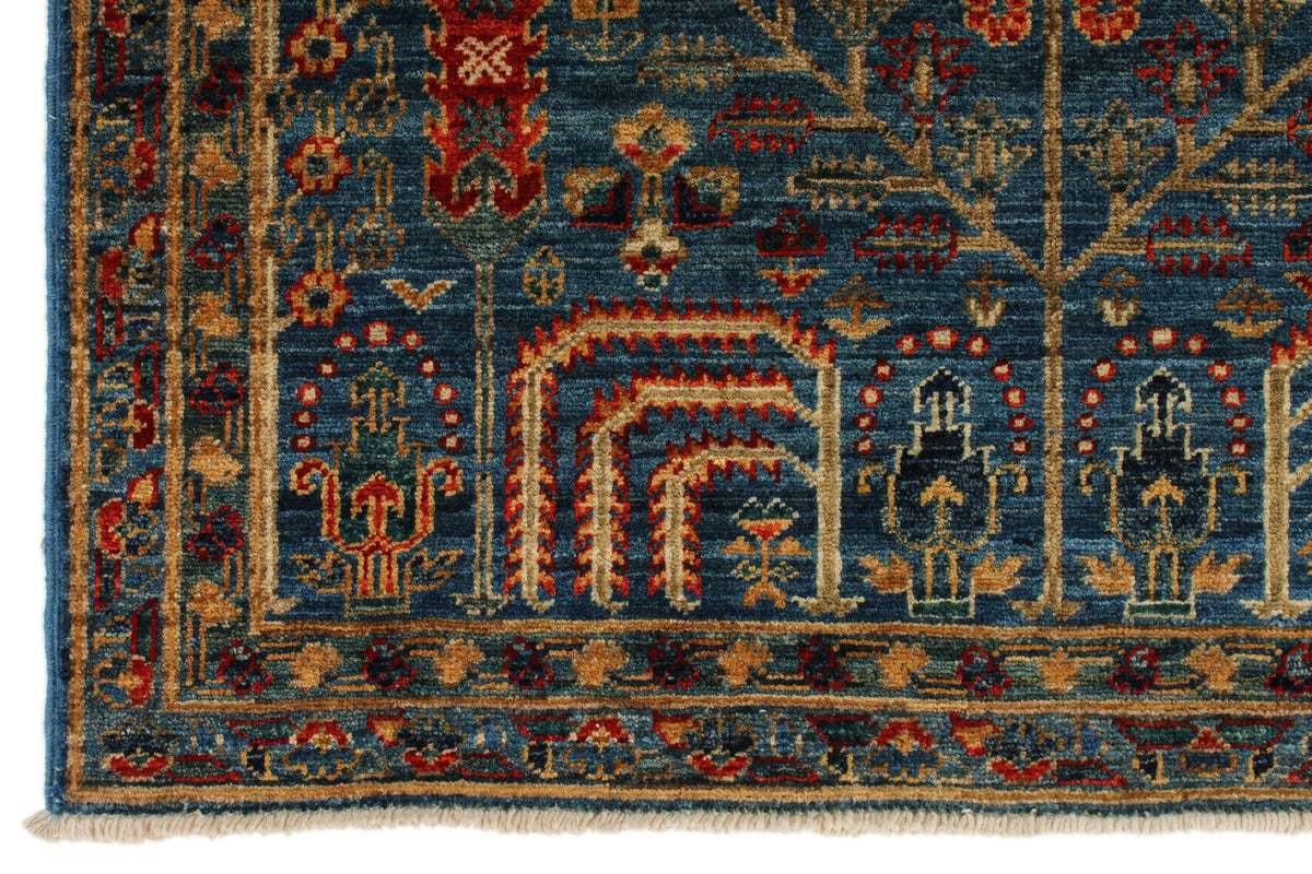 3x12 Blue and Multicolor Traditional Runner