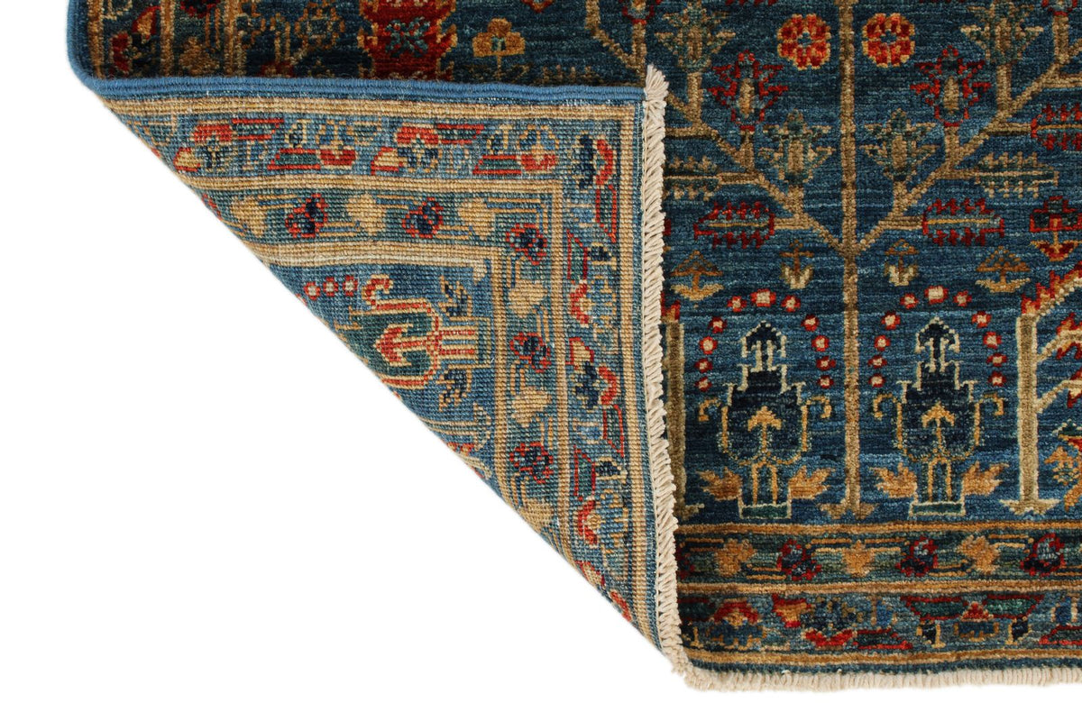 3x12 Blue and Multicolor Traditional Runner