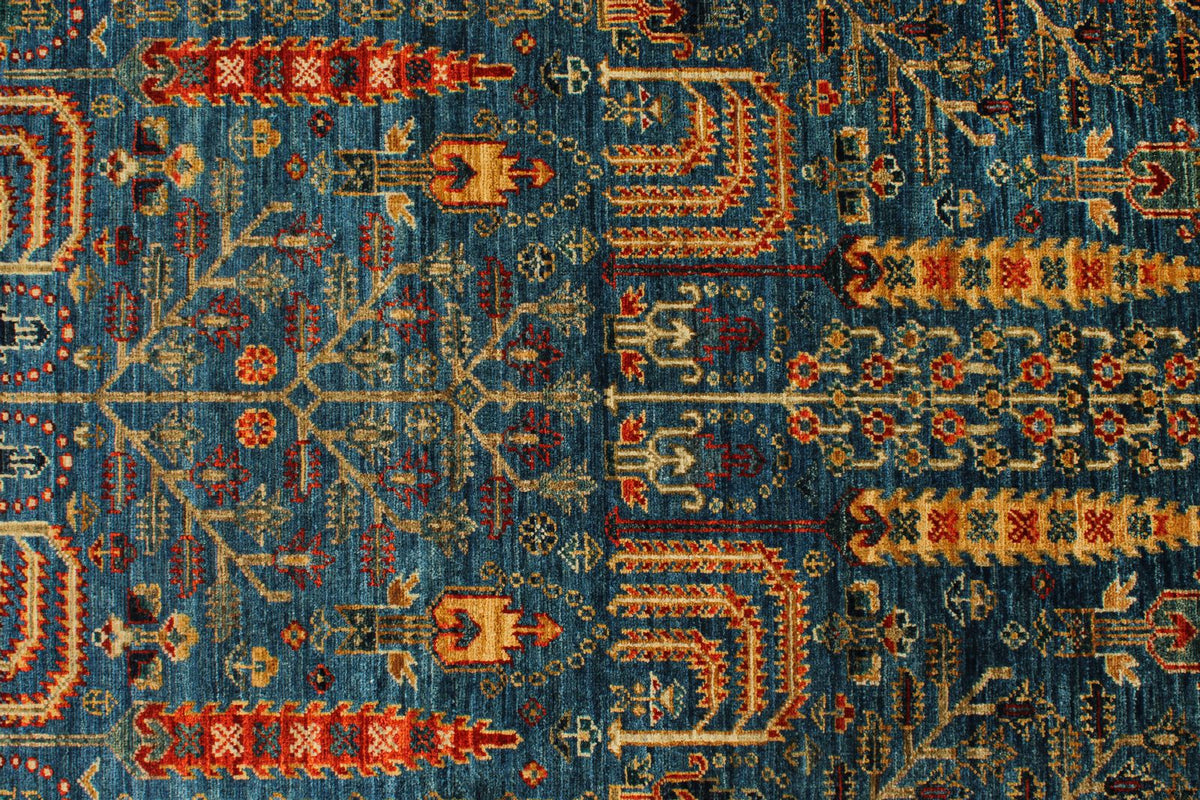 3x12 Blue and Multicolor Traditional Runner